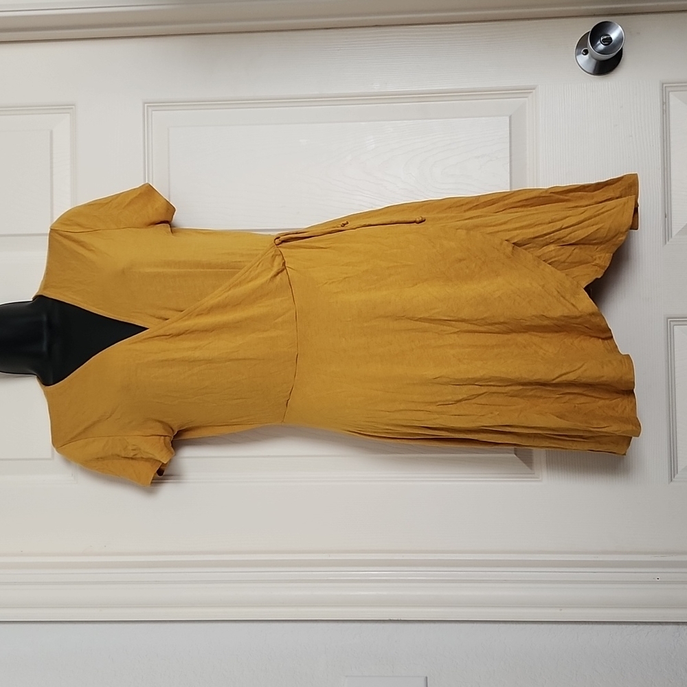 Rolla Coster Mustard Yellow Wrap Mini Dress